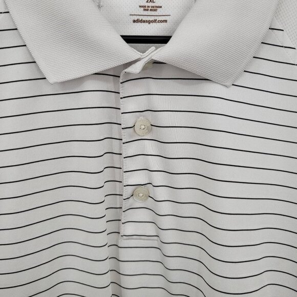 Adidas Climacool Golf Stripe Polo Shirt Big Tall Henley Short Sleeve 2XL Mens - Picture 4 of 16